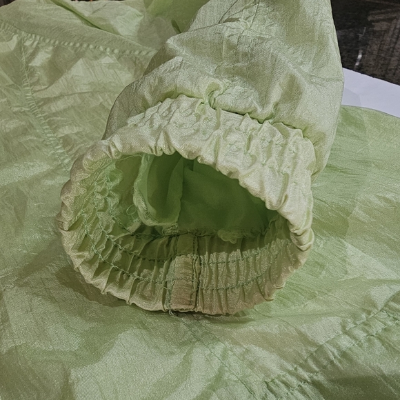 Tudor Court by Haband Vintage Green Nylon Jacket Snap Front Women's Size L READ - Picture 7 of 12